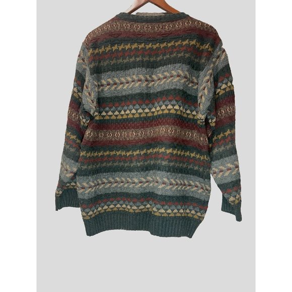 Mark & Spencer Sweater Men EU 3 Crew Neck Printed Long Sleeve 18% Wool - Picture 7 of 9